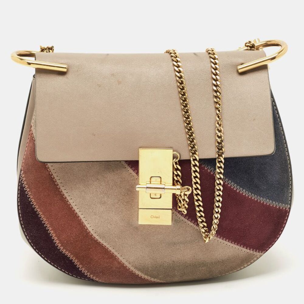 Chloe Drew Patchwork Medium Multicolor Leather Shoulder Bag